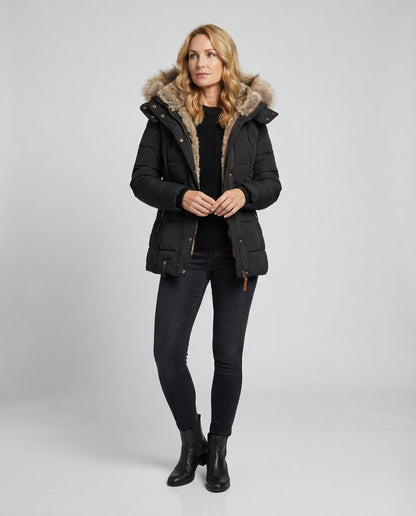 Shop Velvia | Warm waterproof winter coat with lining and hood
