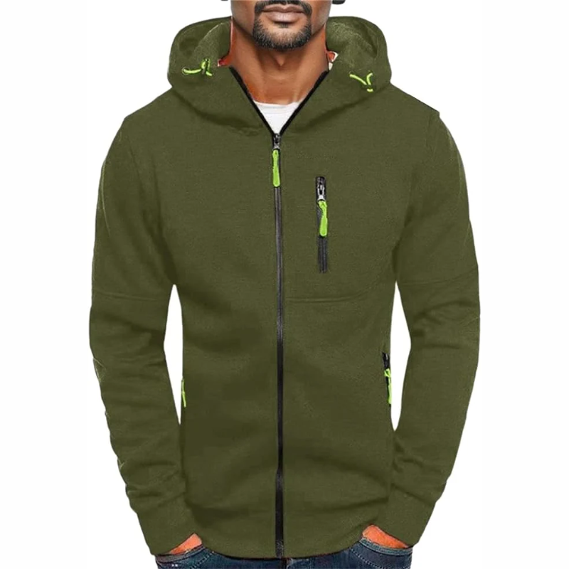 Shop Velvia | Men's Hoodie with Zipper Black Hoodie