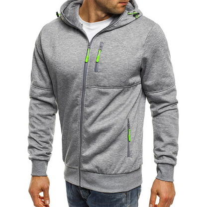 Shop Velvia | Men's Hoodie with Zipper Black Hoodie