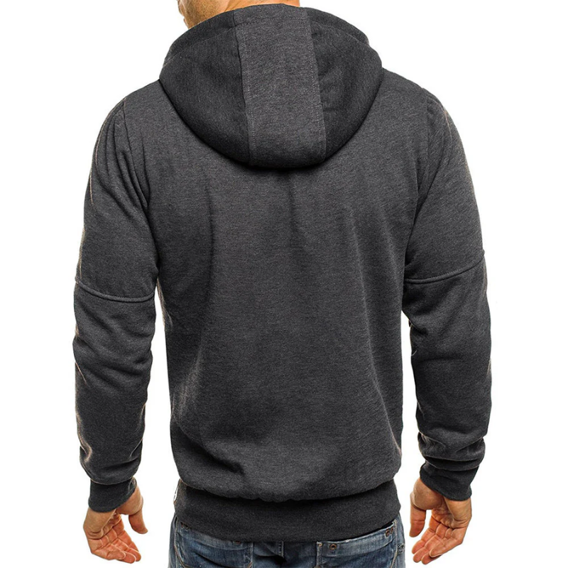 Shop Velvia | Men's Hoodie with Zipper Black Hoodie
