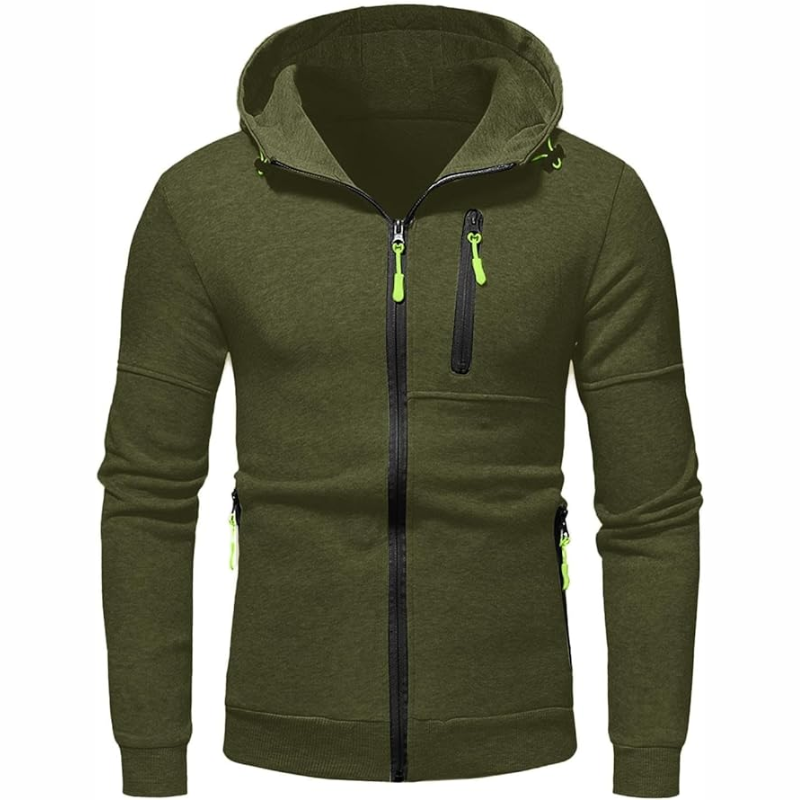 Shop Velvia | Men's Hoodie with Zipper Black Hoodie