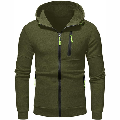 Shop Velvia | Men's Hoodie with Zipper Black Hoodie