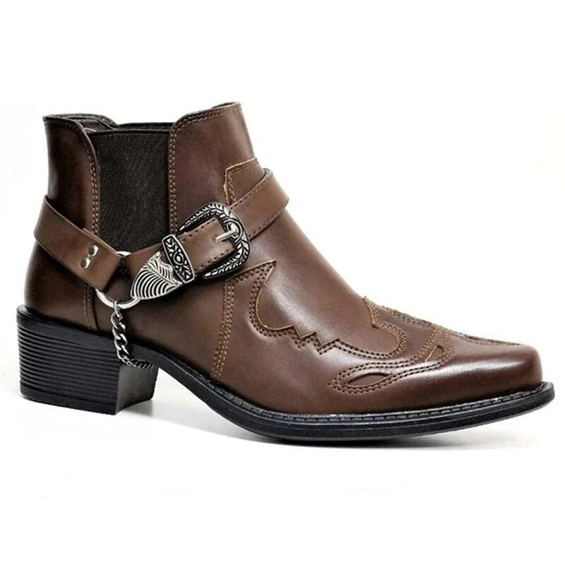Shop Velvia | Men's Western Boots Black Leather