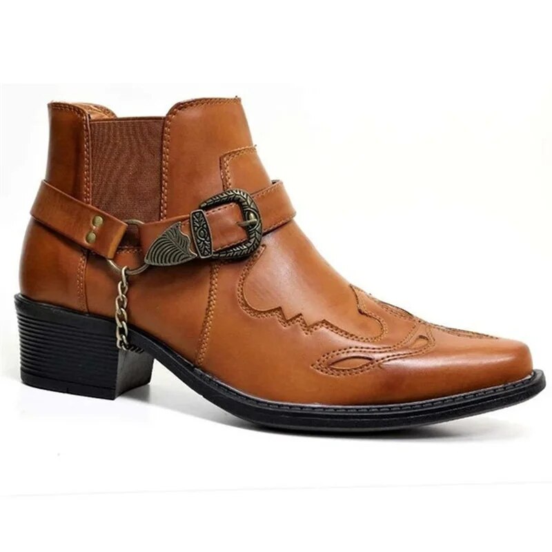 Shop Velvia | Men's Western Boots Black Leather