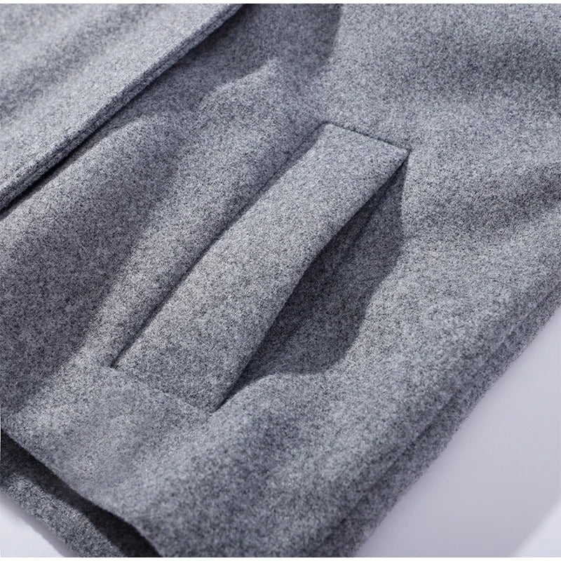 Shop Velvia | Wool Blend Jacket with High Collar and Buttons