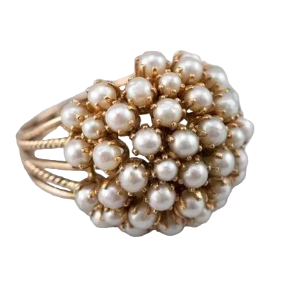 Set-in pearl ring