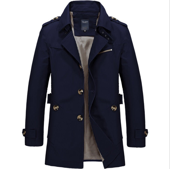 Shop Velvia | waterproof men's trench coat with double buttons - Miles