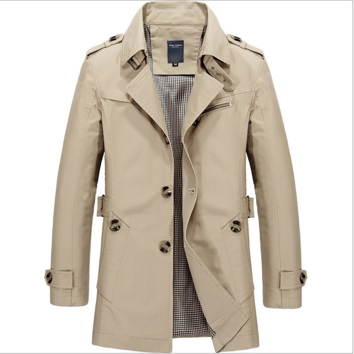 Shop Velvia | waterproof men's trench coat with double buttons - Miles