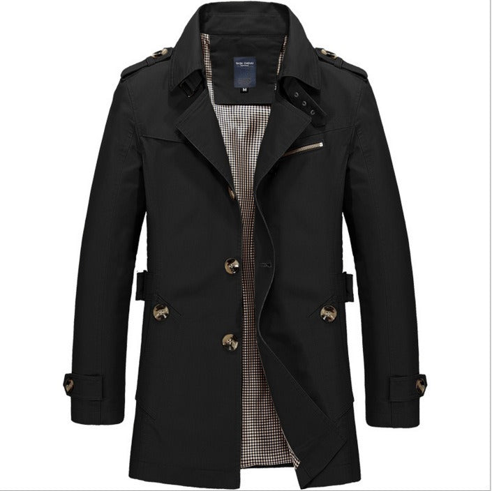 Shop Velvia | waterproof men's trench coat with double buttons - Miles