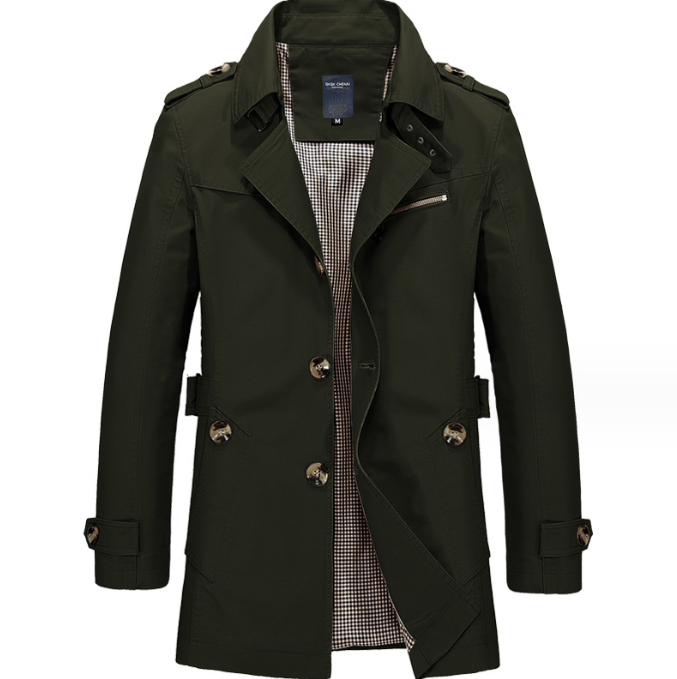 Shop Velvia | waterproof men's trench coat with double buttons - Miles