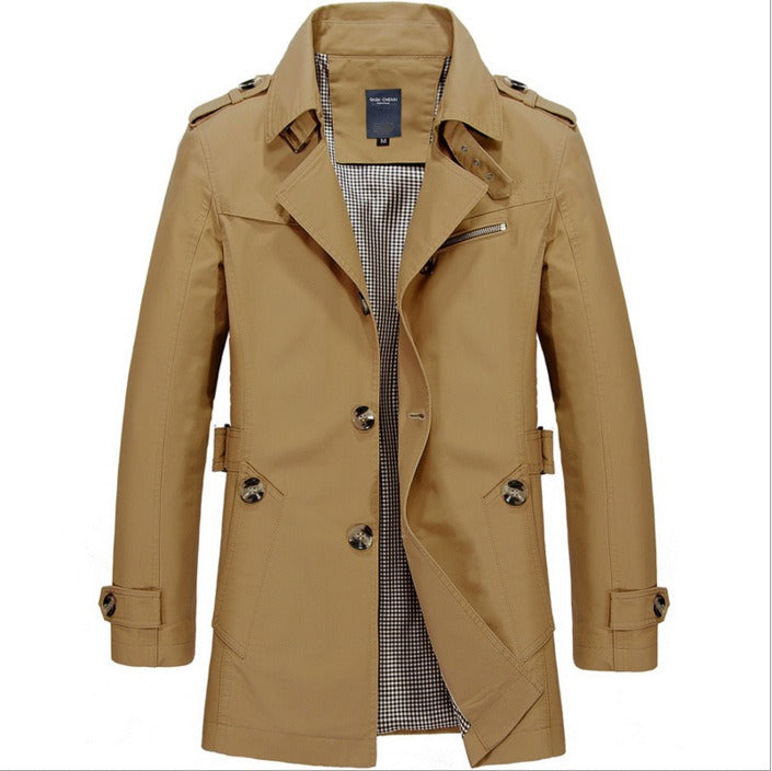Shop Velvia | waterproof men's trench coat with double buttons - Miles