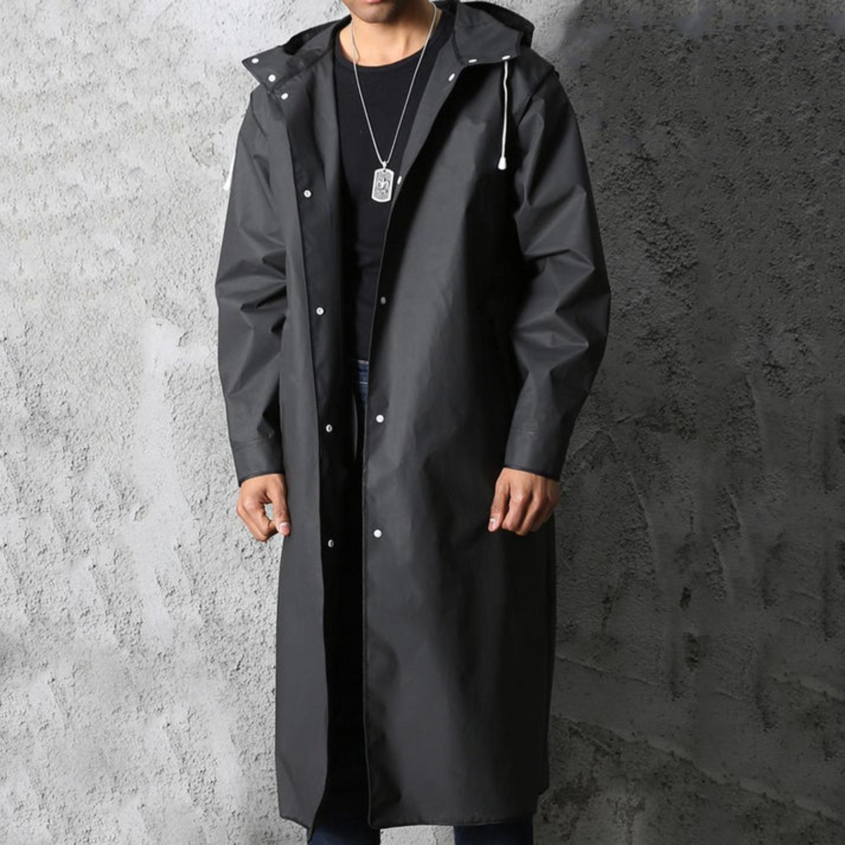 Shop Velvia | Longer waterproof raincoat for men with hood