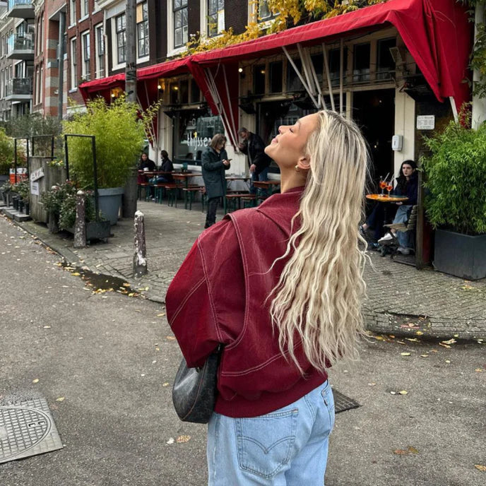 Shop Velvia | Oversized Vegan Leather Jacket - Modern, Stylish & Animal Friendly