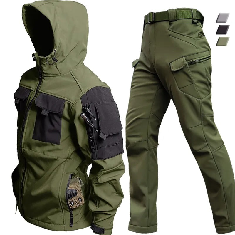 Shop Velvia | Men's Outdoor Tactical Hooded Jacket and Cargo Pants Set