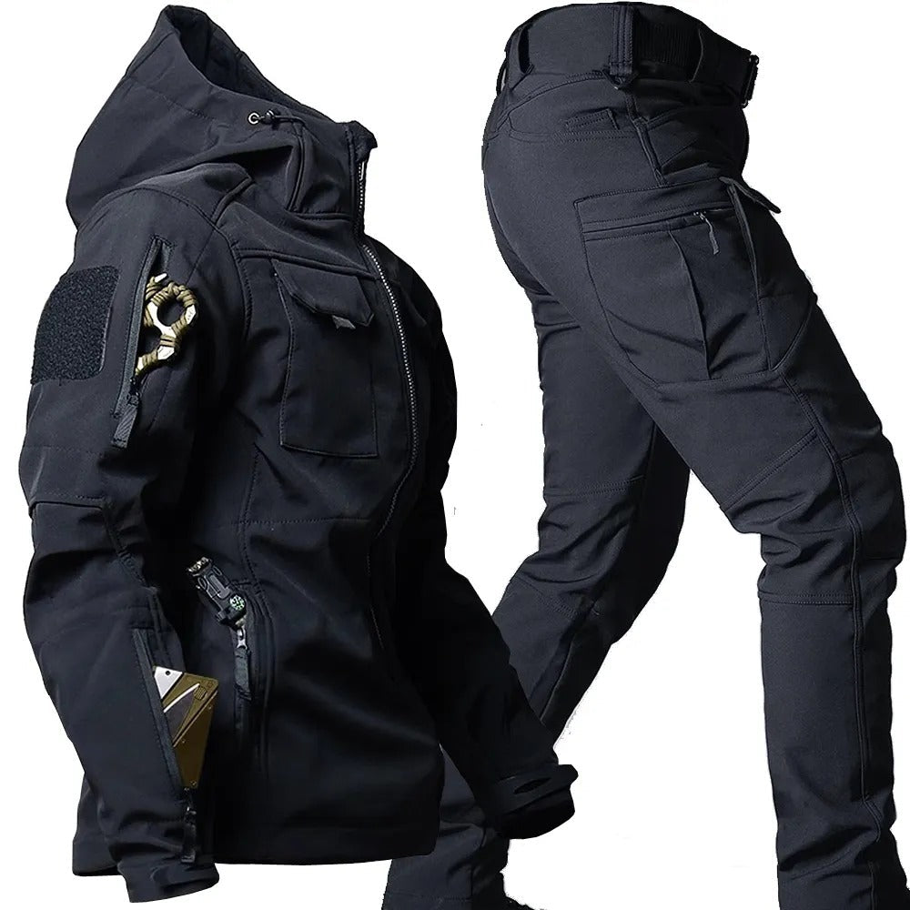Shop Velvia | Men's Outdoor Tactical Hooded Jacket and Cargo Pants Set