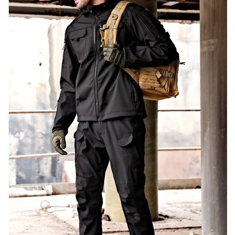Shop Velvia | Men's Outdoor Tactical Hooded Jacket and Cargo Pants Set