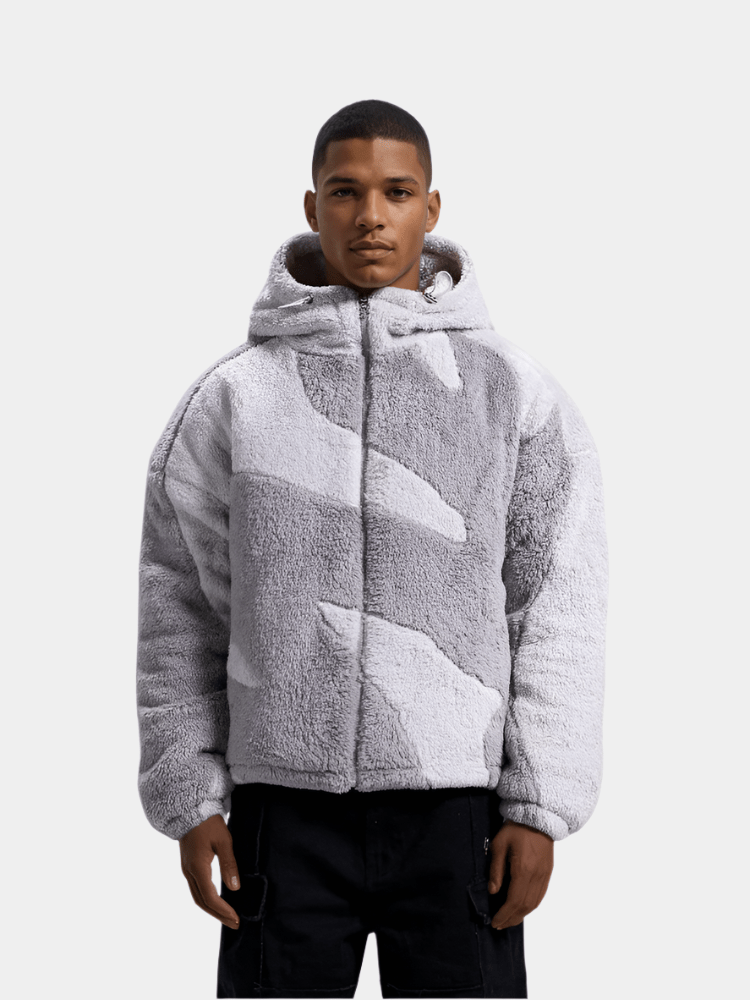 Shop Velvia | Men's Hooded Zip-Up Warm Fleece Jacket