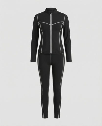 Women's Sports Set Stretch with Zip Jacket and Leggings