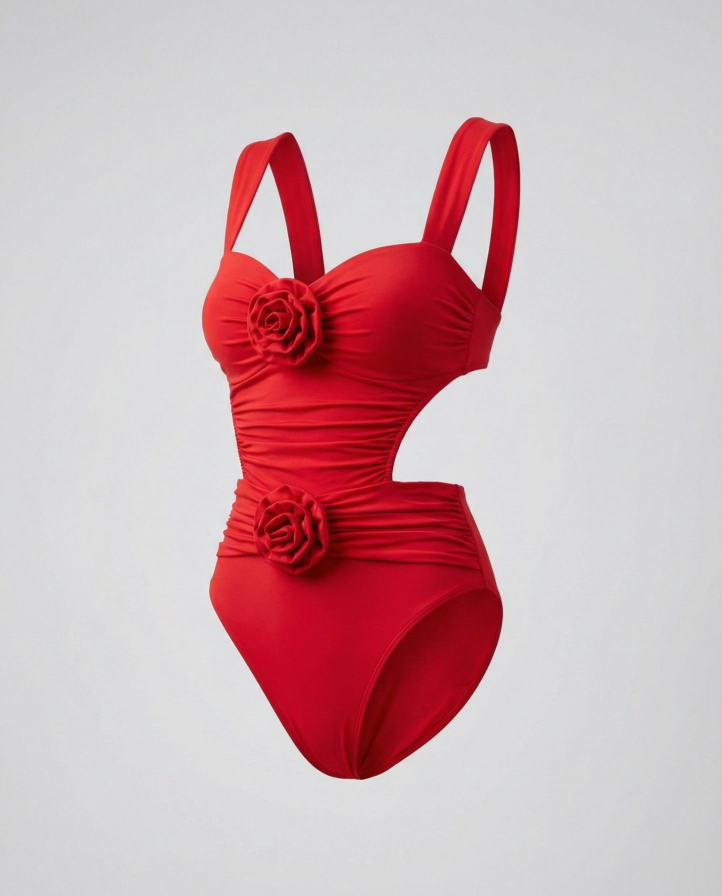 Women's swimsuit with rose appliqués