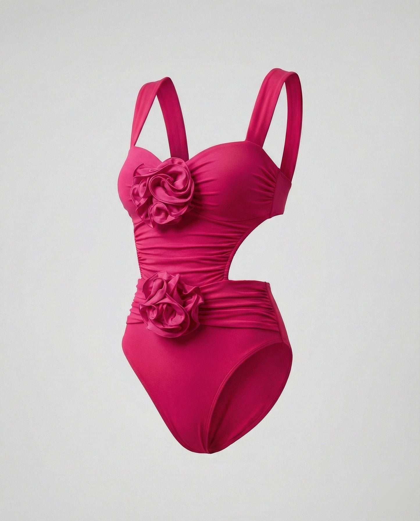 Women's swimsuit with rose appliqués