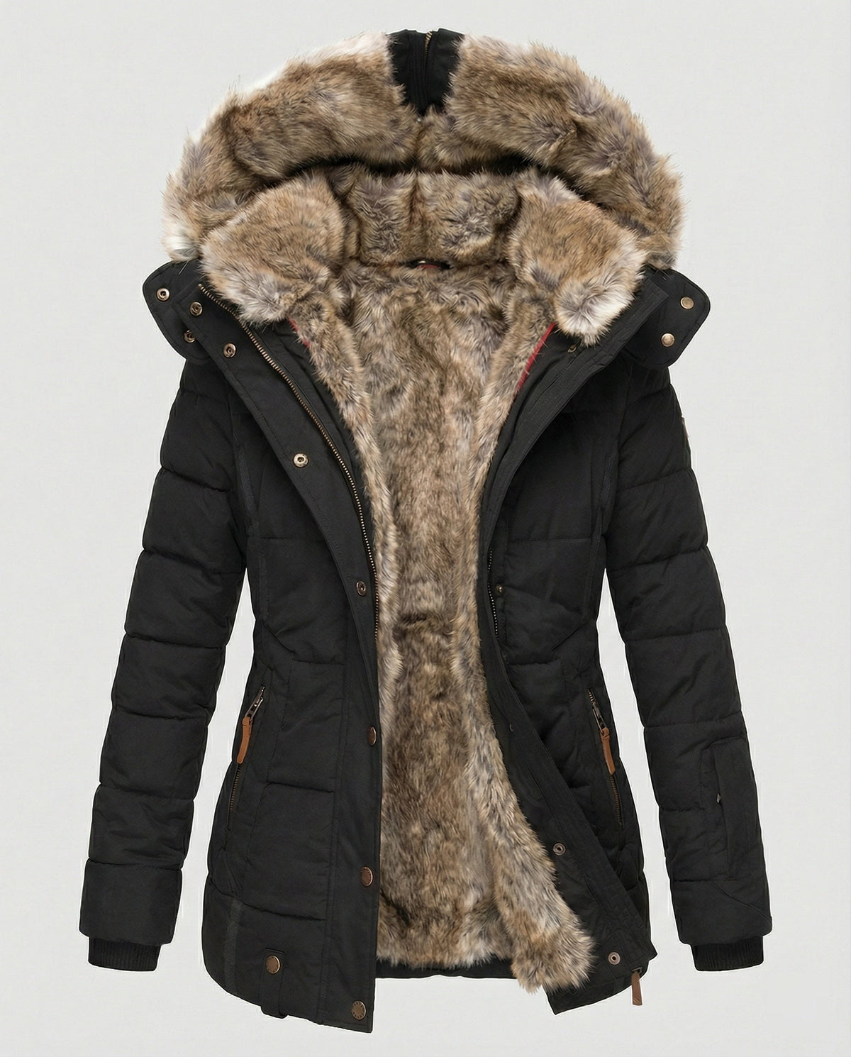Shop Velvia | Warm waterproof winter coat with lining and hood