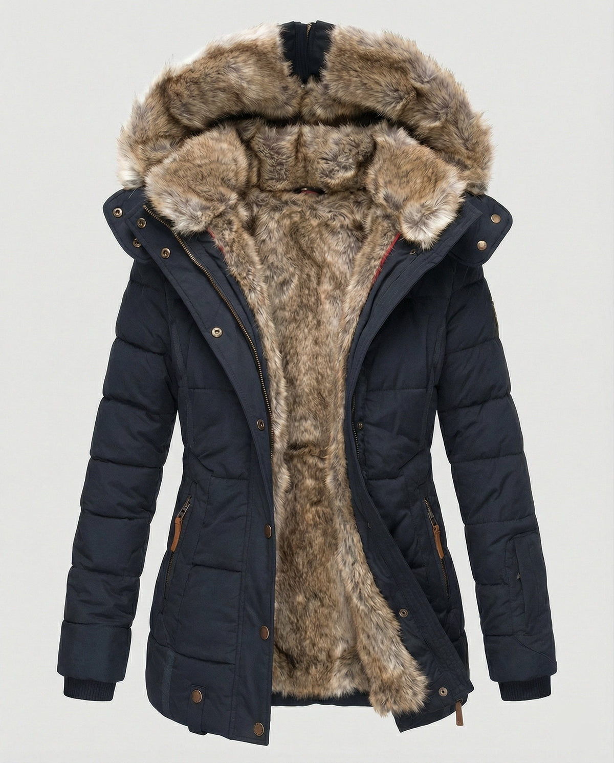 Shop Velvia | Warm waterproof winter coat with lining and hood