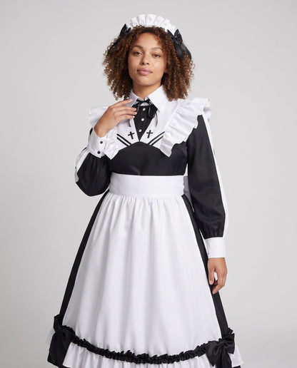 Women's costume dress with ruffle details and elegant accessories Shop Velvia