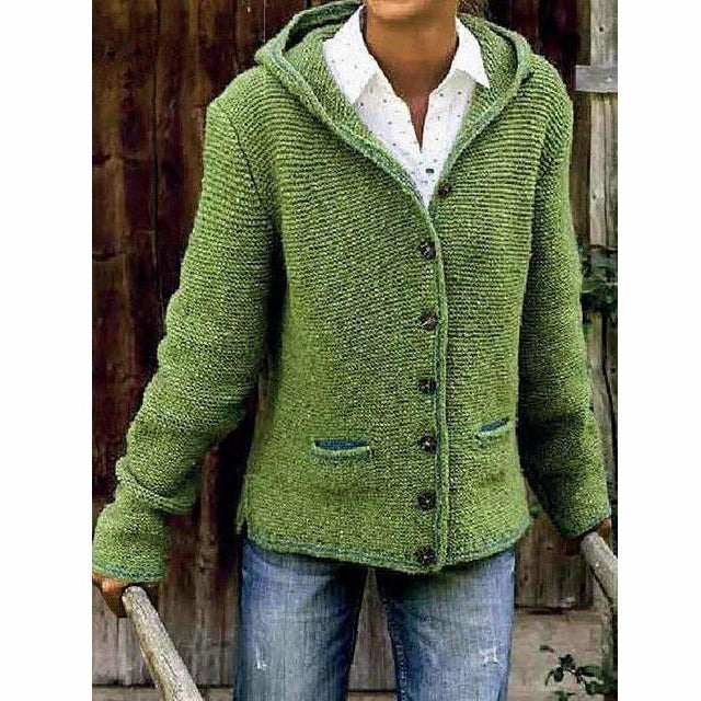 Shop Velvia Hooded Knit Coat
