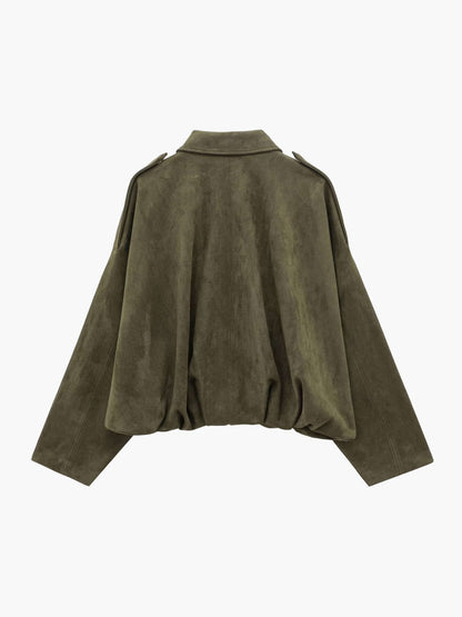 Shop Velvia | Suede Bomber Jacket