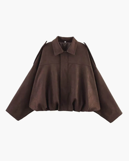 Shop Velvia | Suede Bomber Jacket