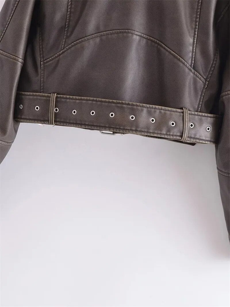 Shop Velvia | Short-Cut Biker Jacket - Vintage & Stylish