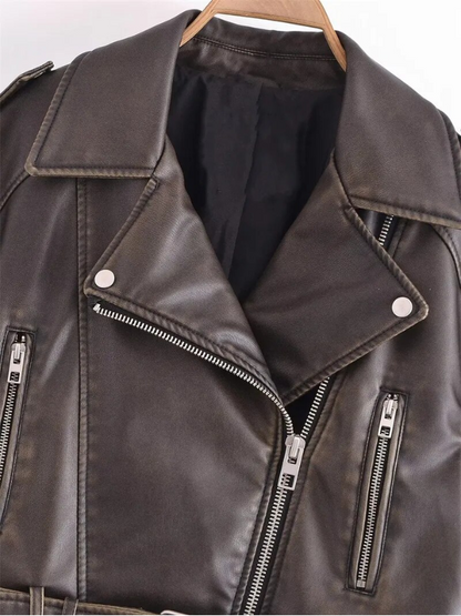Shop Velvia | Short-Cut Biker Jacket - Vintage & Stylish
