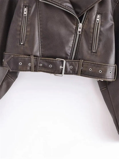 Shop Velvia | Short-Cut Biker Jacket - Vintage & Stylish