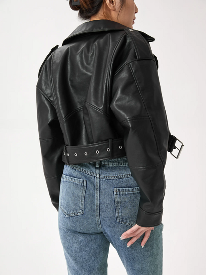 Shop Velvia | Short-Cut Biker Jacket - Vintage & Stylish