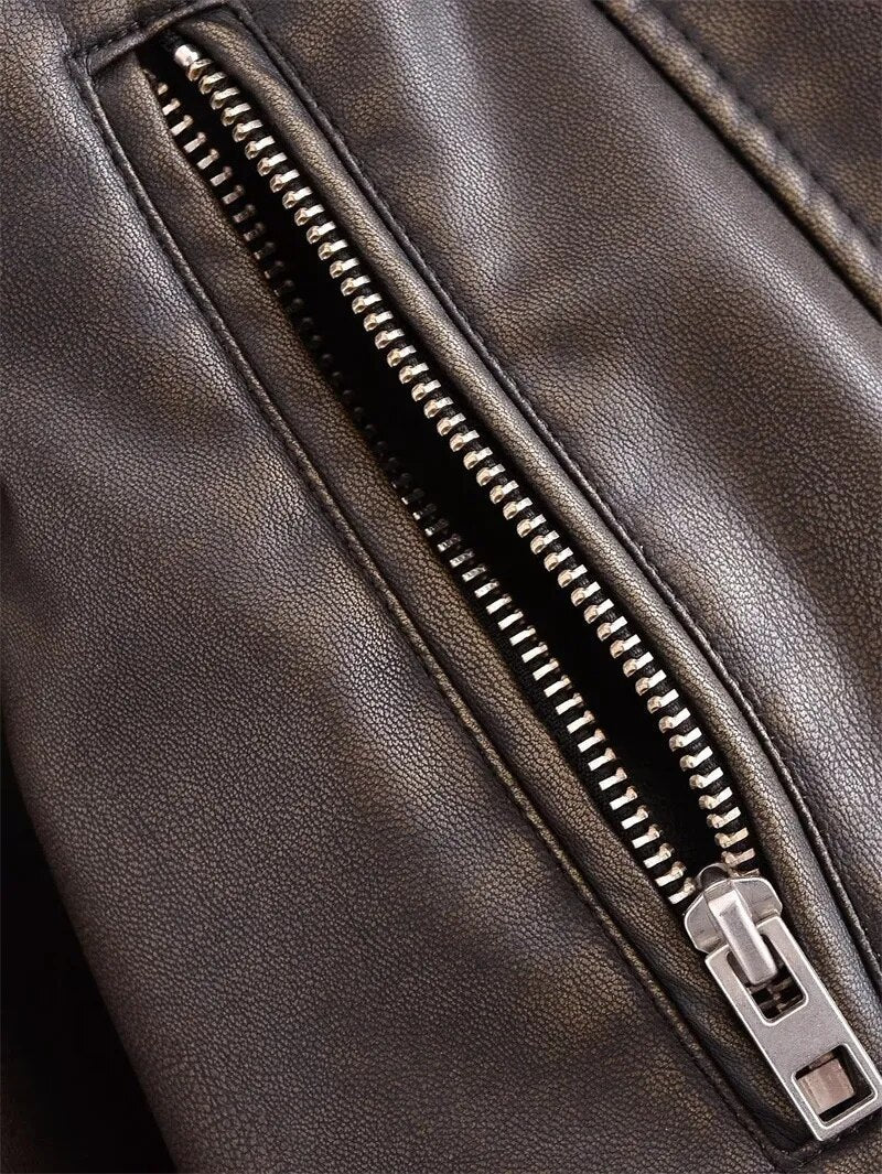 Shop Velvia | Short-Cut Biker Jacket - Vintage & Stylish