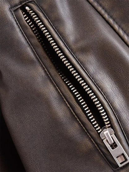 Shop Velvia | Short-Cut Biker Jacket - Vintage & Stylish