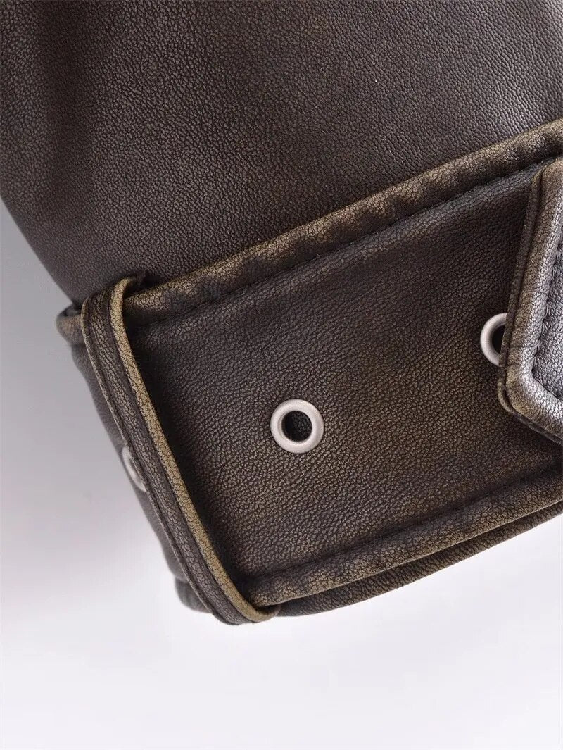 Shop Velvia | Short-Cut Biker Jacket - Vintage & Stylish