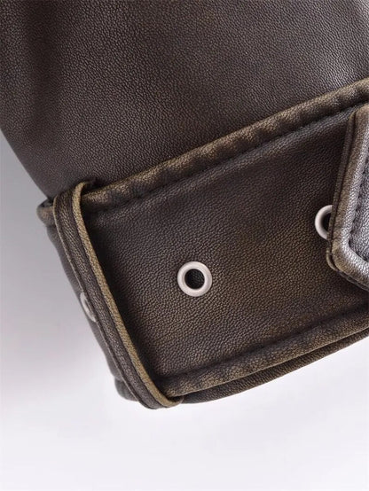 Shop Velvia | Short-Cut Biker Jacket - Vintage & Stylish
