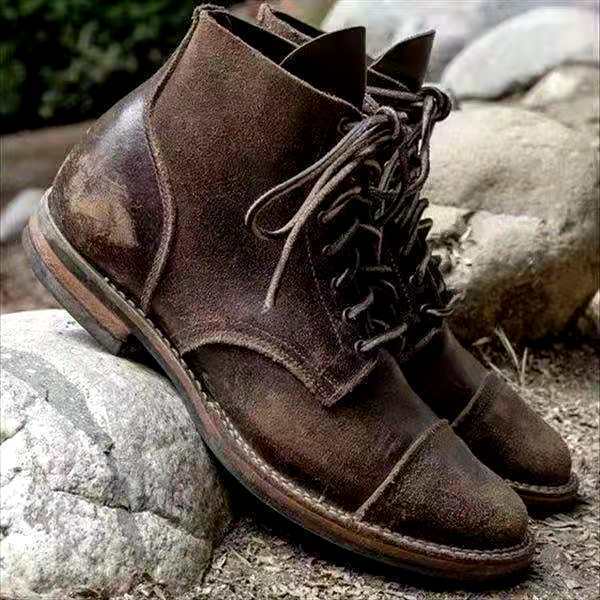 Shop Velvia | Retro Lace-Up Boots for Men