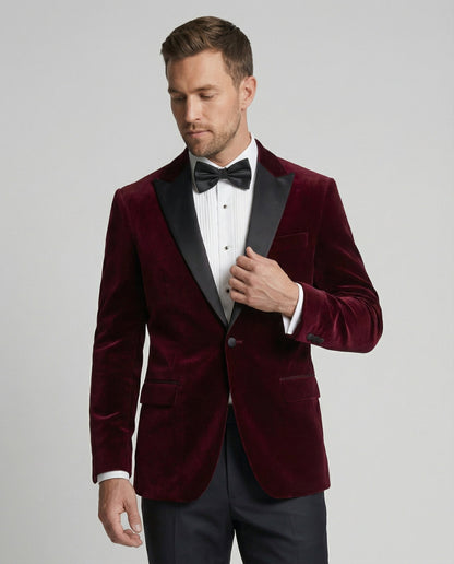 Shop Velvia | Men's Summer Jacket with Slim Fit and Contrasting Lapel