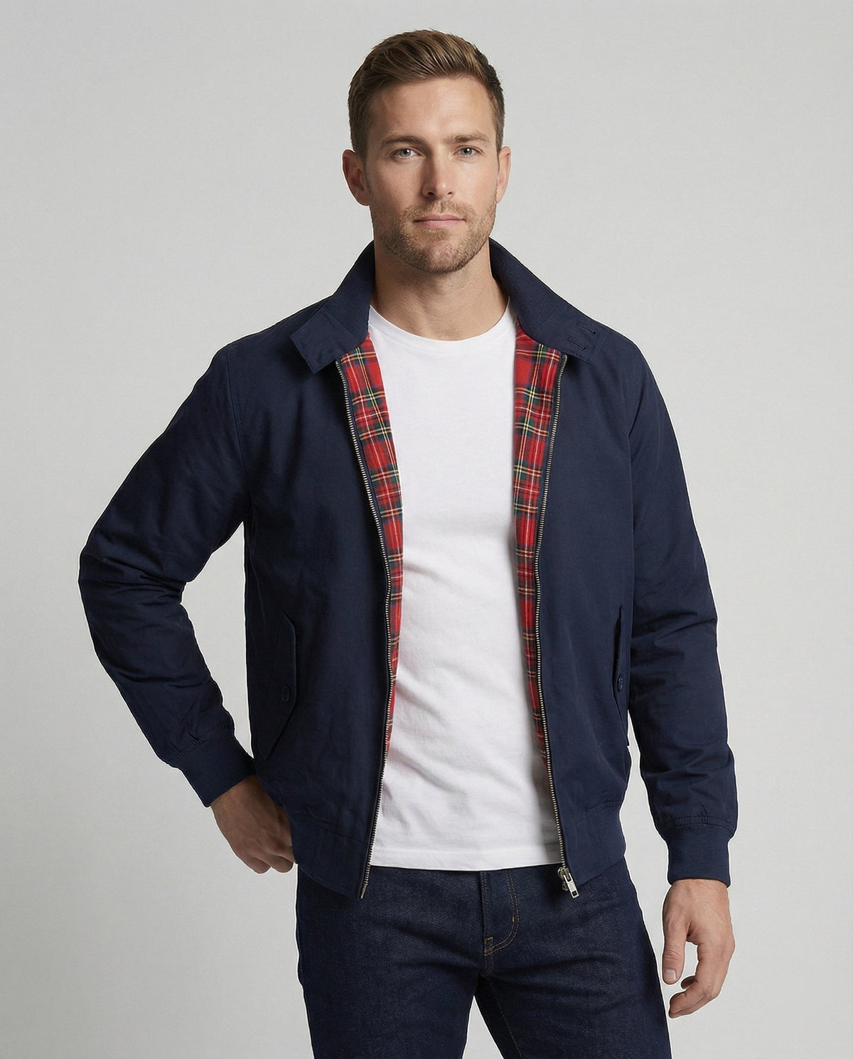 Men's Harrington jacket with zipper