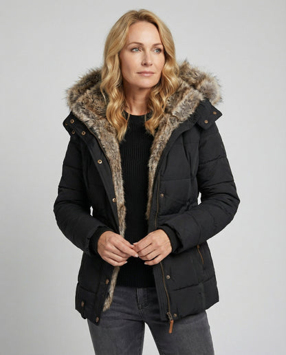Shop Velvia | Warm waterproof winter coat with lining and hood