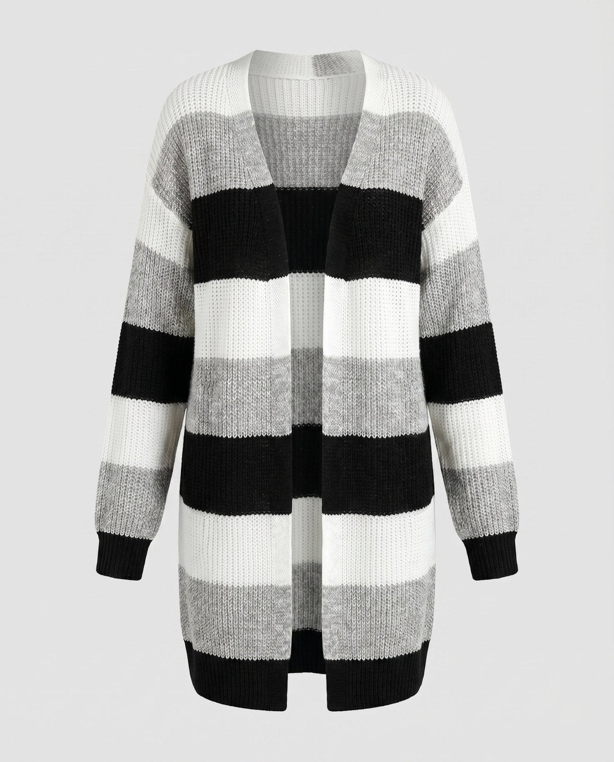 Women's cardigan with stylish striped pattern and oversized fit - Chichicherry