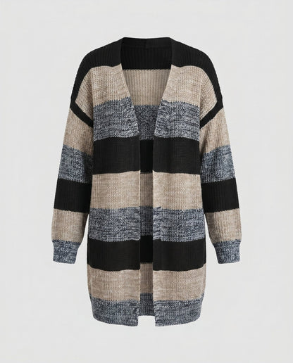 Women's cardigan with stylish striped pattern and oversized fit - Chichicherry