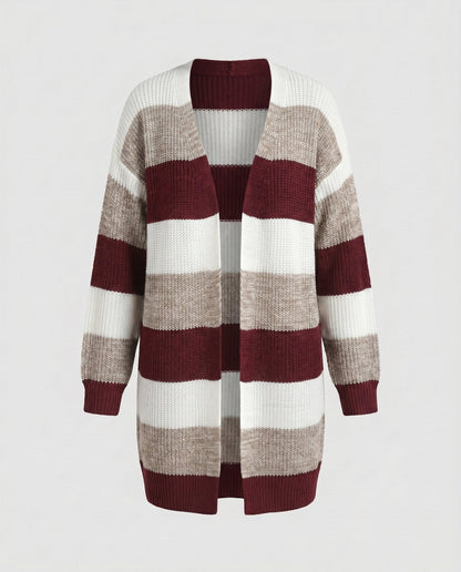 Women's cardigan with stylish striped pattern and oversized fit - Chichicherry