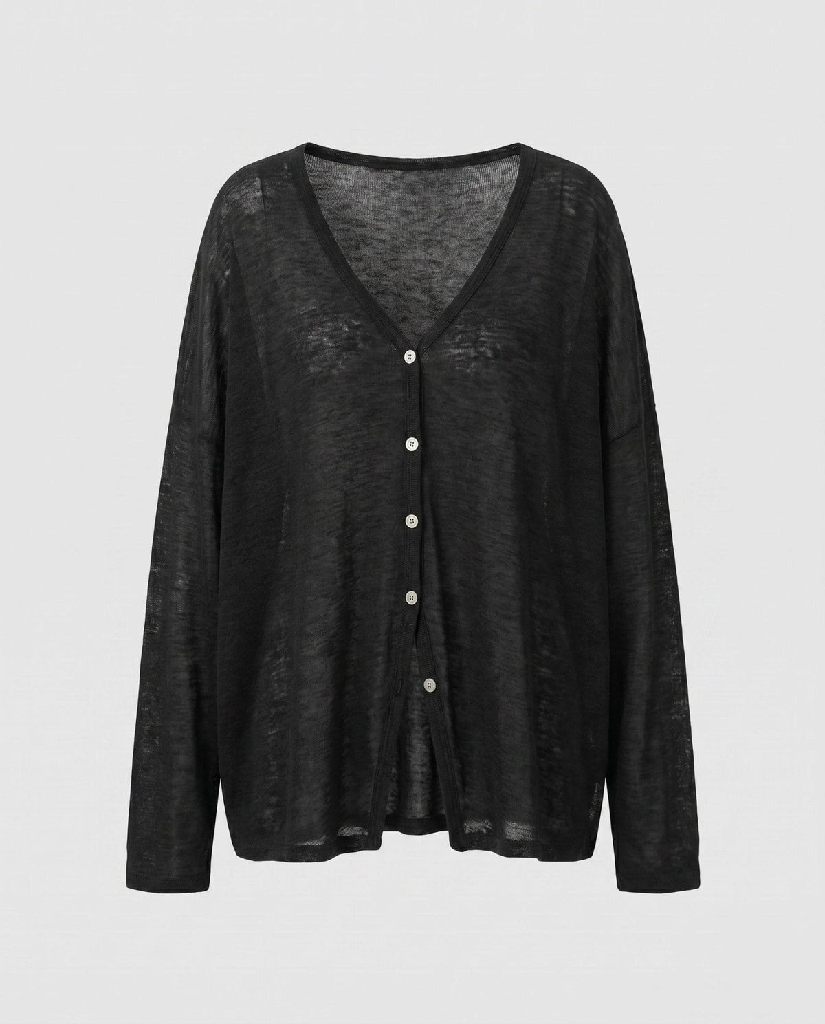 Women's casual cardigan with button details and asymmetrical cut - Chichicherry