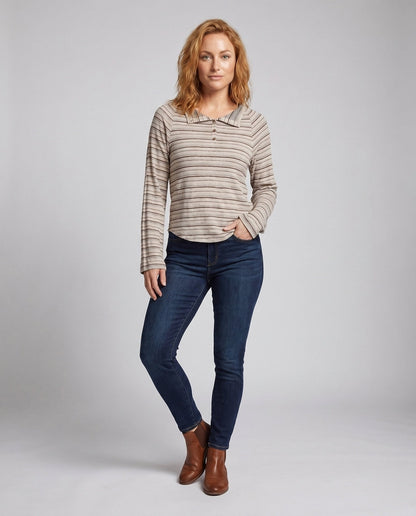 Women's Casual Long Sleeve Blouse with Collar - Chichicherry