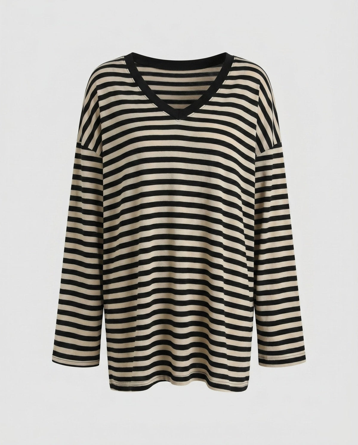 Women's Casual Long Sleeve Shirt with Trendy Striped Pattern and Loose Fit - Chichicherry