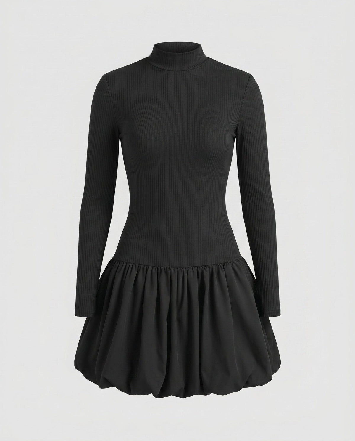 Women's dress with high-neck and voluminous hem - Chichicherry