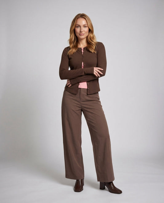 Women's elegant long sleeve blouse with fine button details - Chichicherry